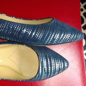 Trotters Flats - Estee Navy\Silver 8.5 Wide